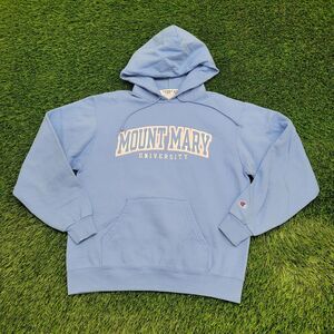 Champion Mount-Mary Hoodie Womens Medium 21x24 Blue Baggy